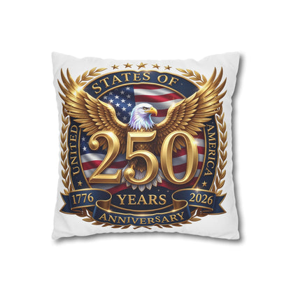 250th USA Anniversary Pillowcase – Patriotic Eagle 1776–2026 Decorative Throw Pillow Cover