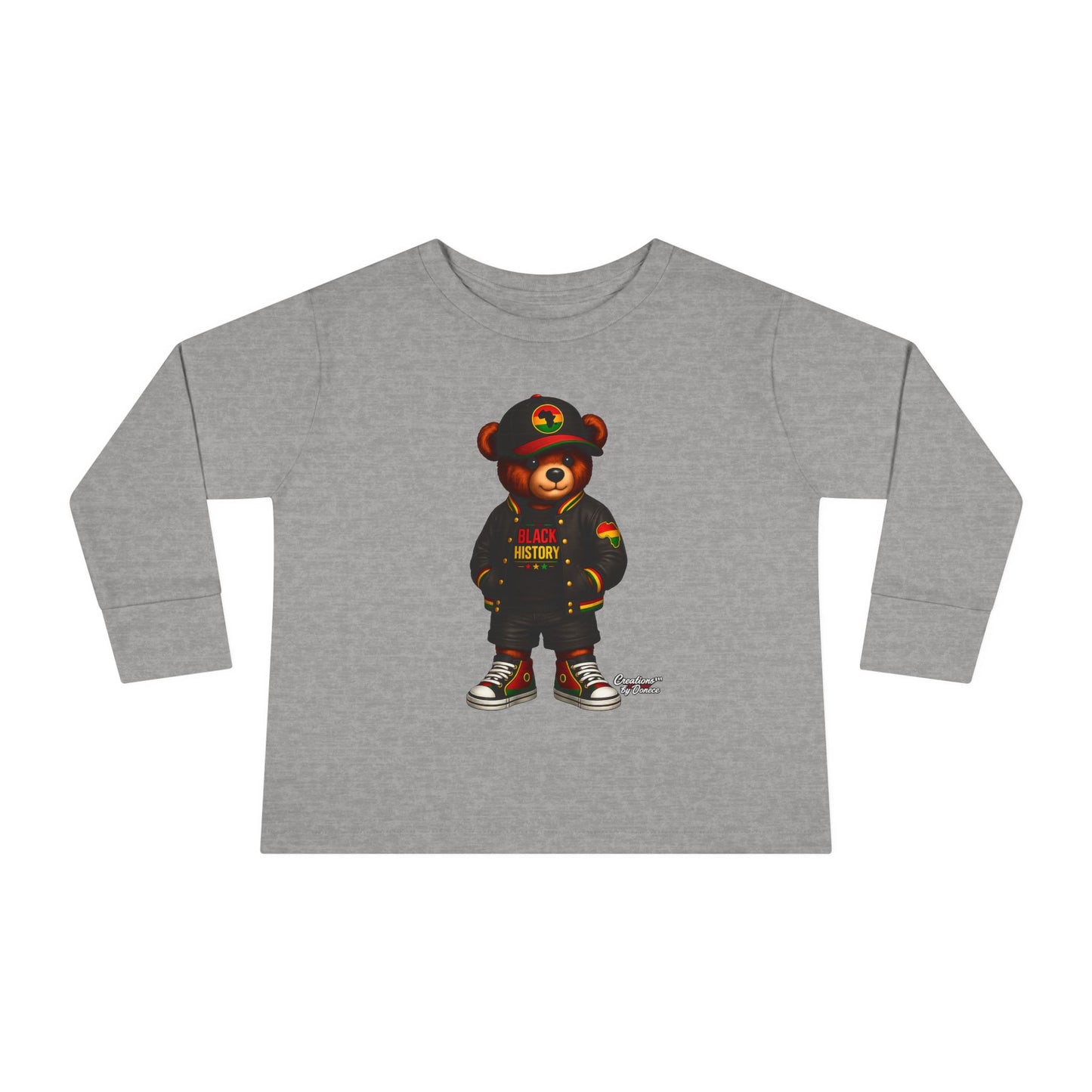 Cool Teddy Bear Toddler Long Sleeve Tee — Urban Streetwear Kids Shirt