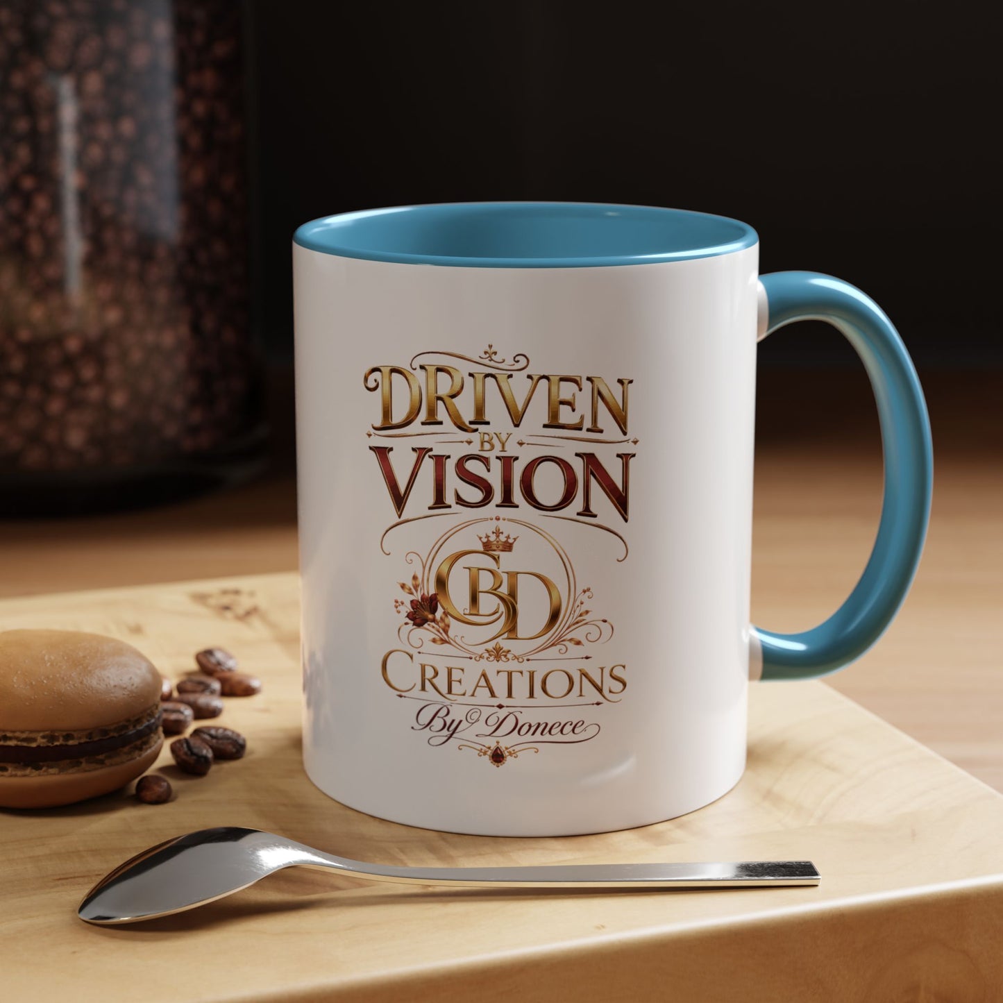 Driven by Vision Accent Coffee Mug — 'Driven by Vision' Inspirational Ceramic Mug (11/15oz)