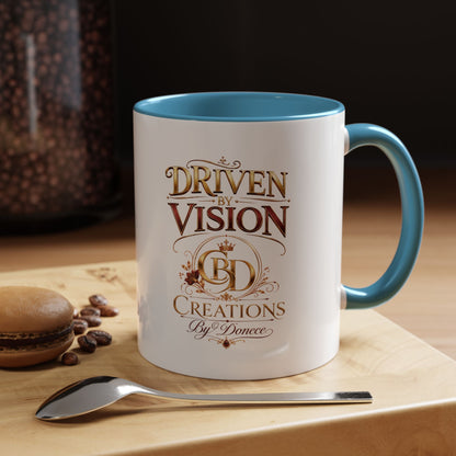 Driven by Vision Accent Coffee Mug — 'Driven by Vision' Inspirational Ceramic Mug (11/15oz)