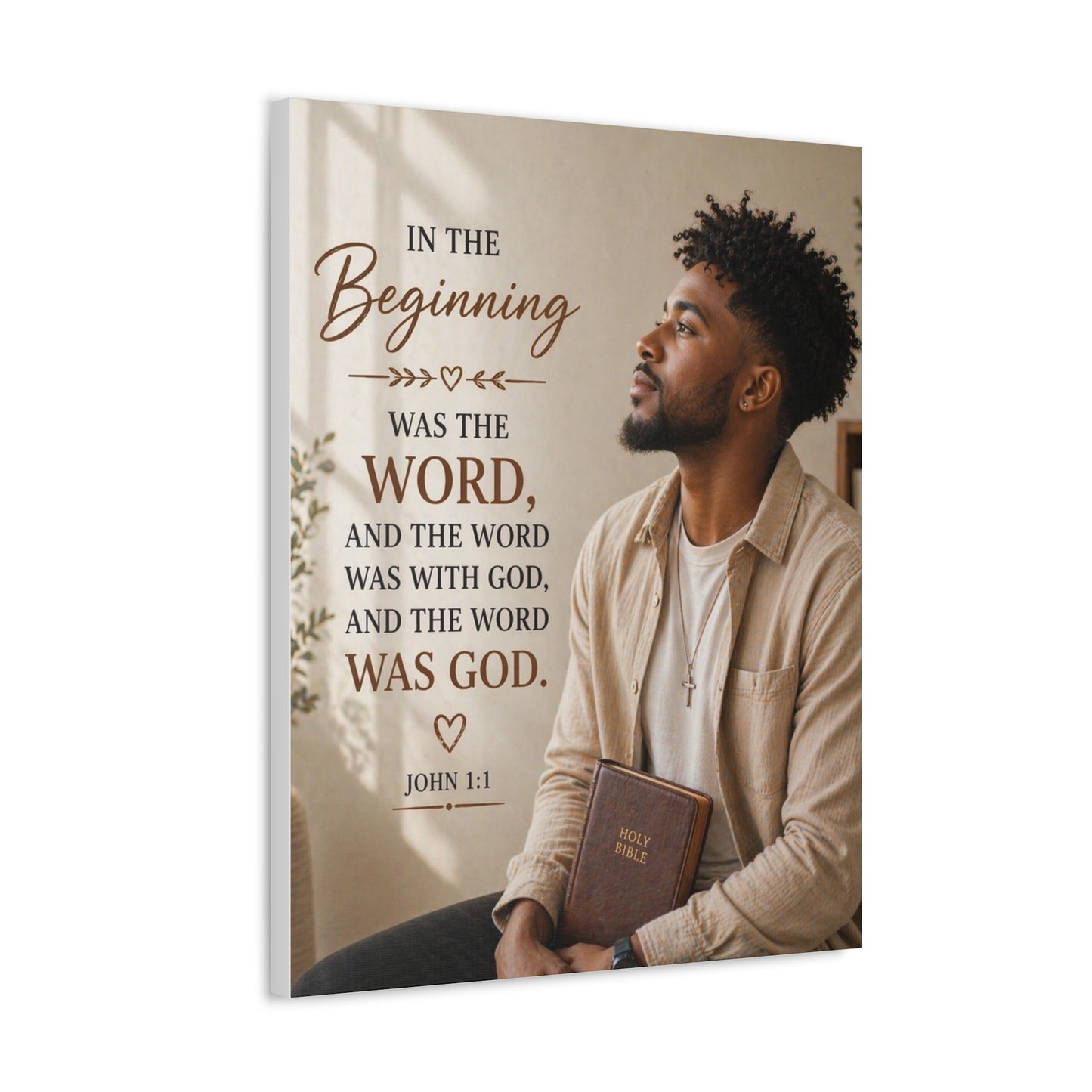 Stretched Canvas - John 1:1 Scripture Wall Art (In the Beginning)