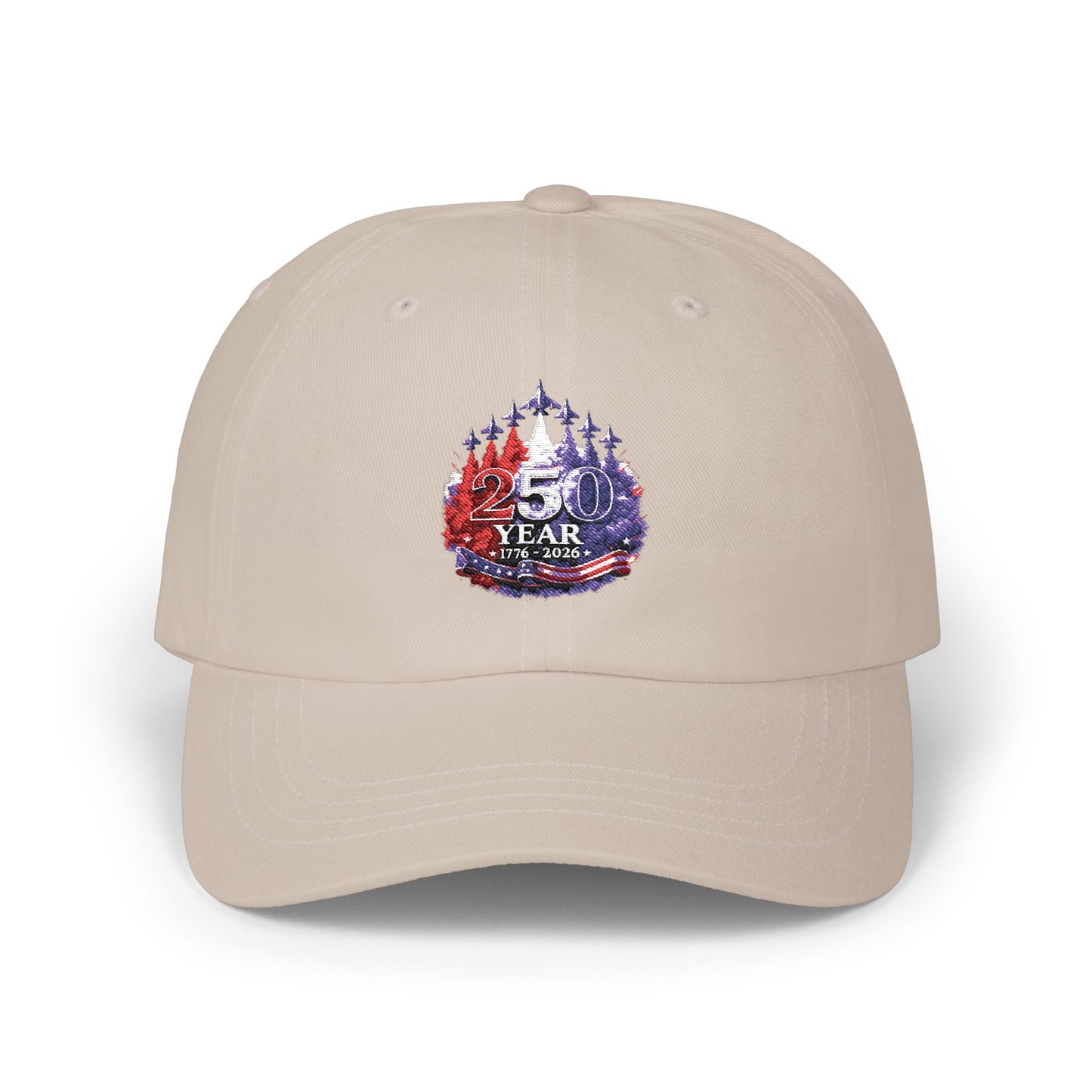 25 Year Anniversary Dad Cap – Patriotic Crest Embroidered White Baseball Hat