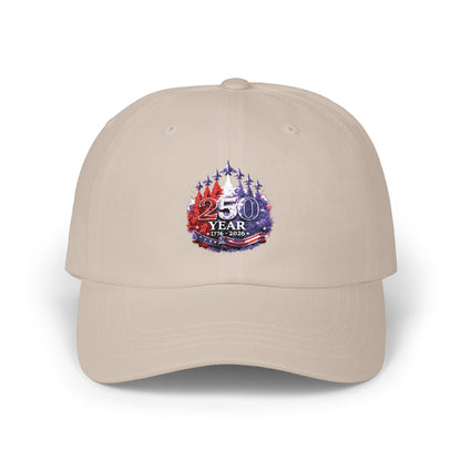 25 Year Anniversary Dad Cap – Patriotic Crest Embroidered White Baseball Hat