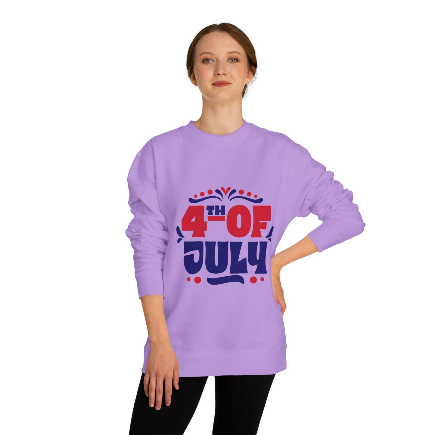 4th of July Sweatshirt — Patriotic Red & Blue Independence Day Crewneck