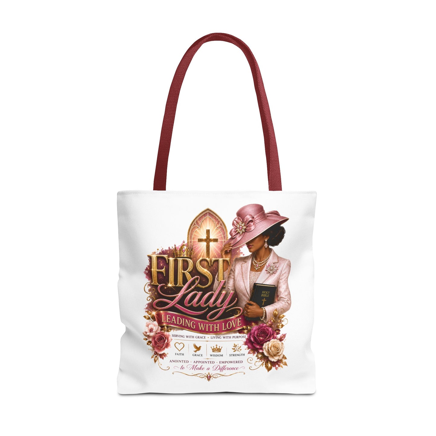 First Lady Tote Bag — Faithful Church Lady Floral Churchgoing Purse