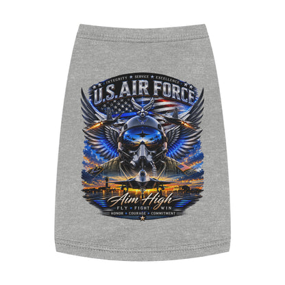 U.S. Air Force Pet Tank Top - "Aim High" Military Pilot Dog Shirt