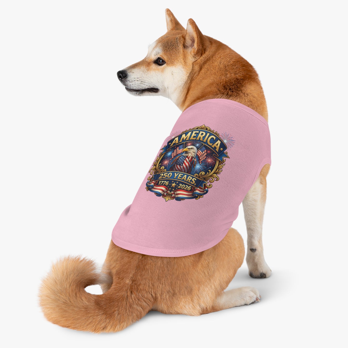 America 250 Pet Tank Top - 1776-2026 Patriotic Eagle & Fireworks