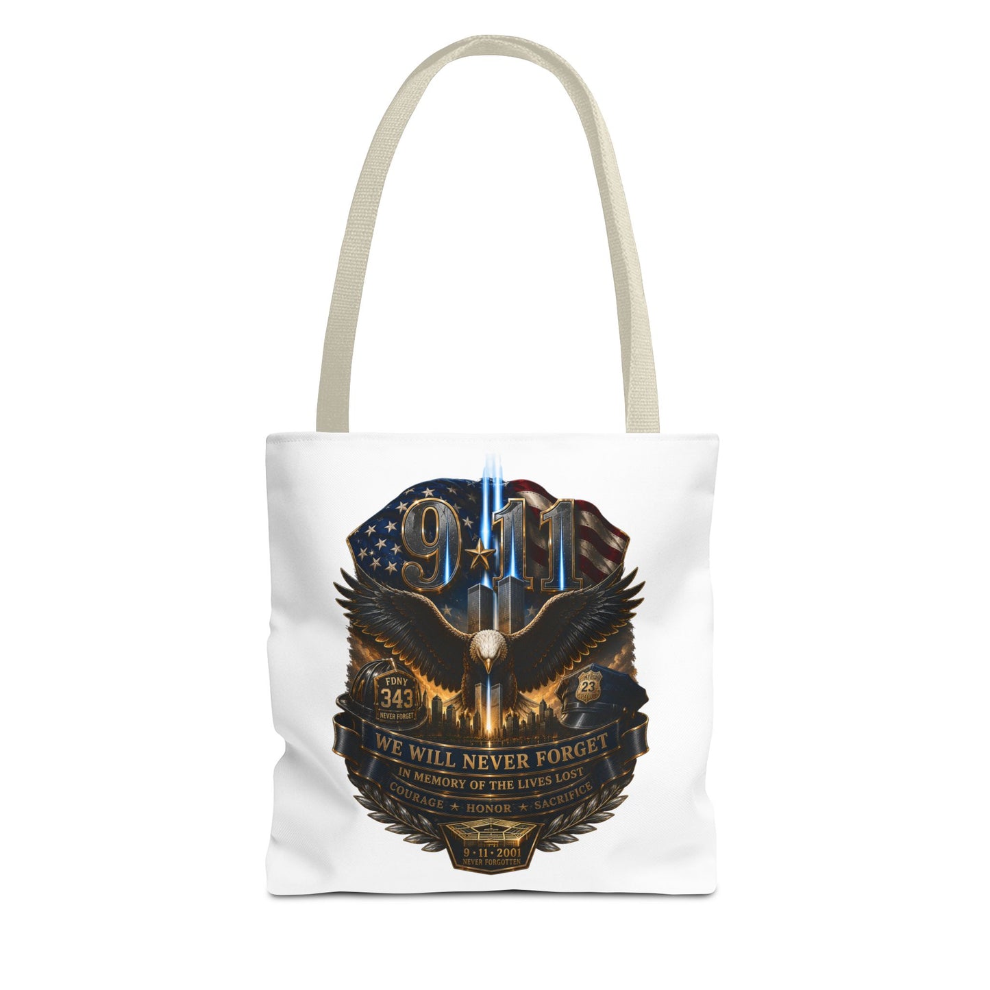 9/11 Memorial Eagle Tote Bag – Never Forget Tribute Tote