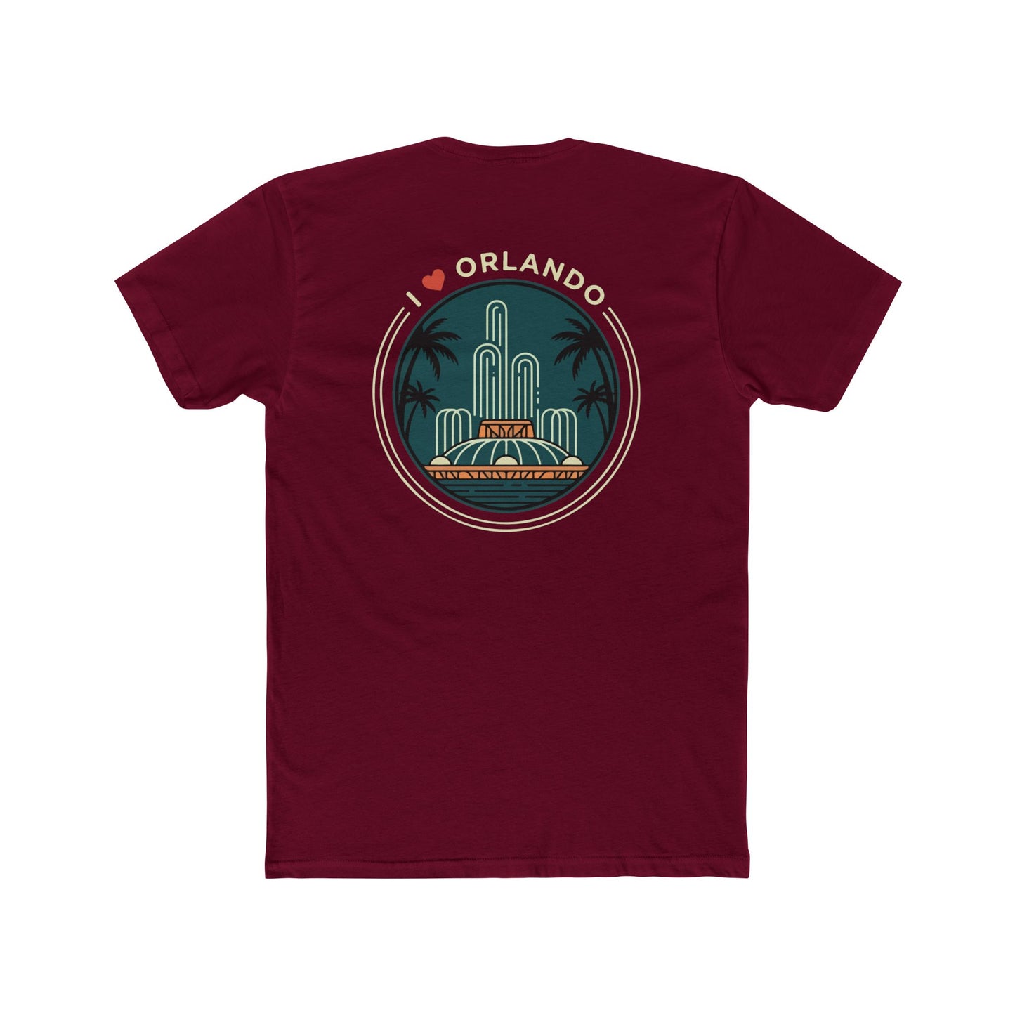 Orlando Fountain Retro Graphic Tee — I  Orlando Travel T‑Shirt