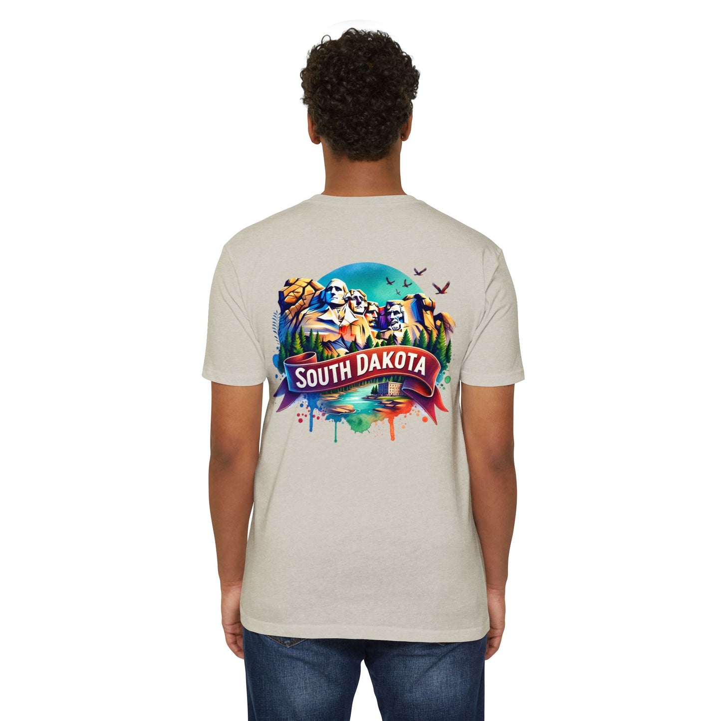 South Dakota Mount Rushmore T-Shirt — Retro Watercolor State Souvenir