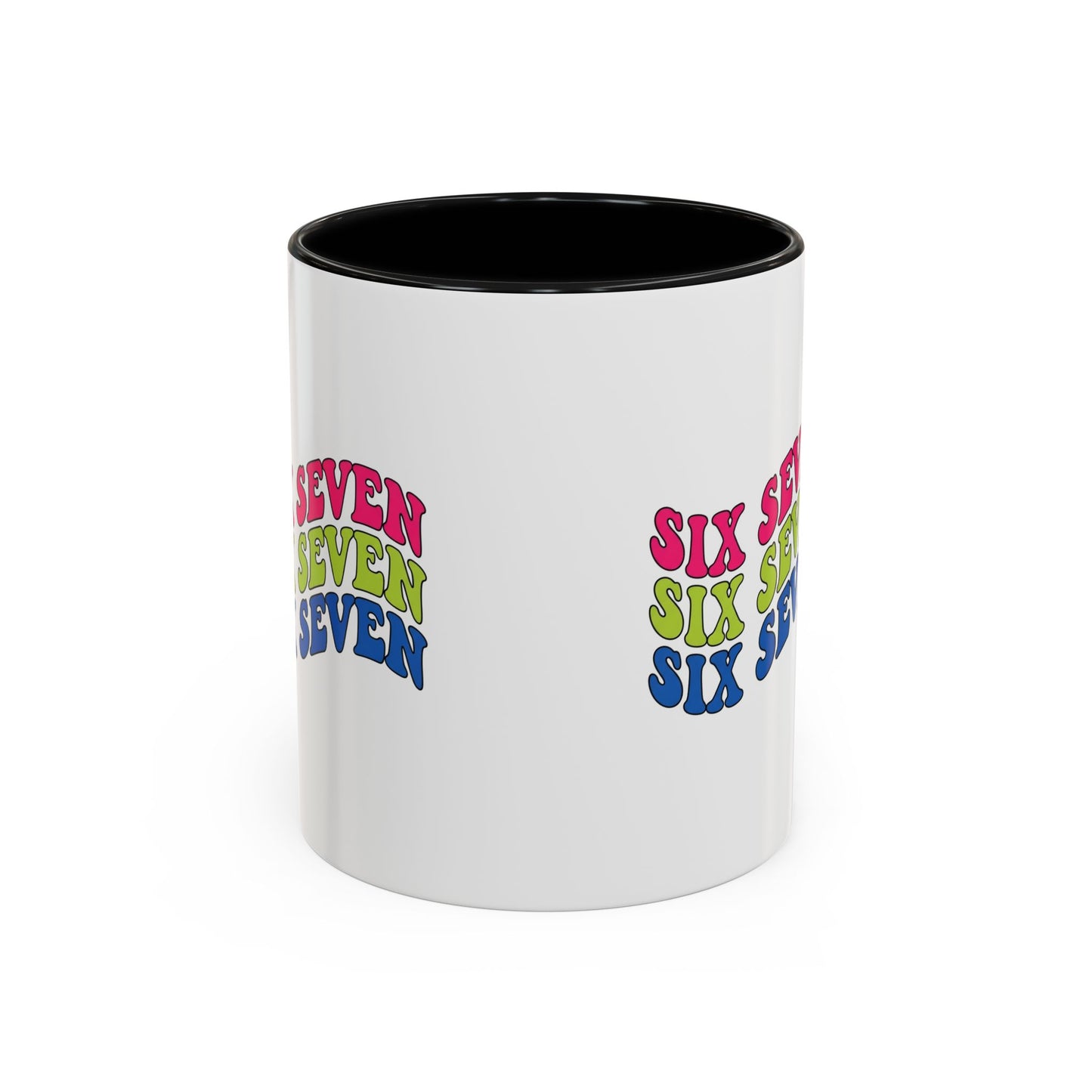 Six Seven Retro Accent Coffee Mug — Colorful 11/15oz Ceramic Tea Cup