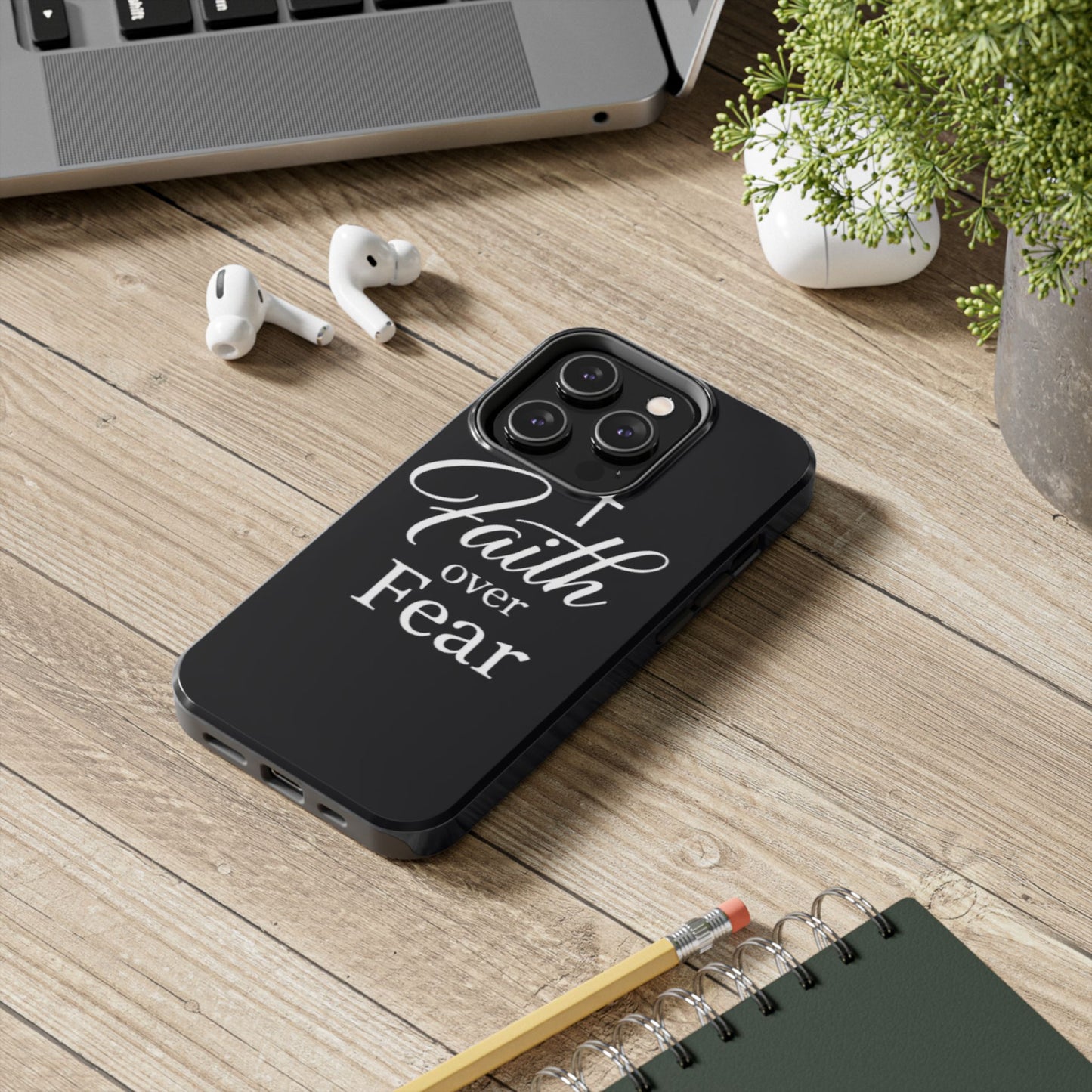 Faith Over Fear Tough Phone Case — Inspirational Christian Cross Phone Cover