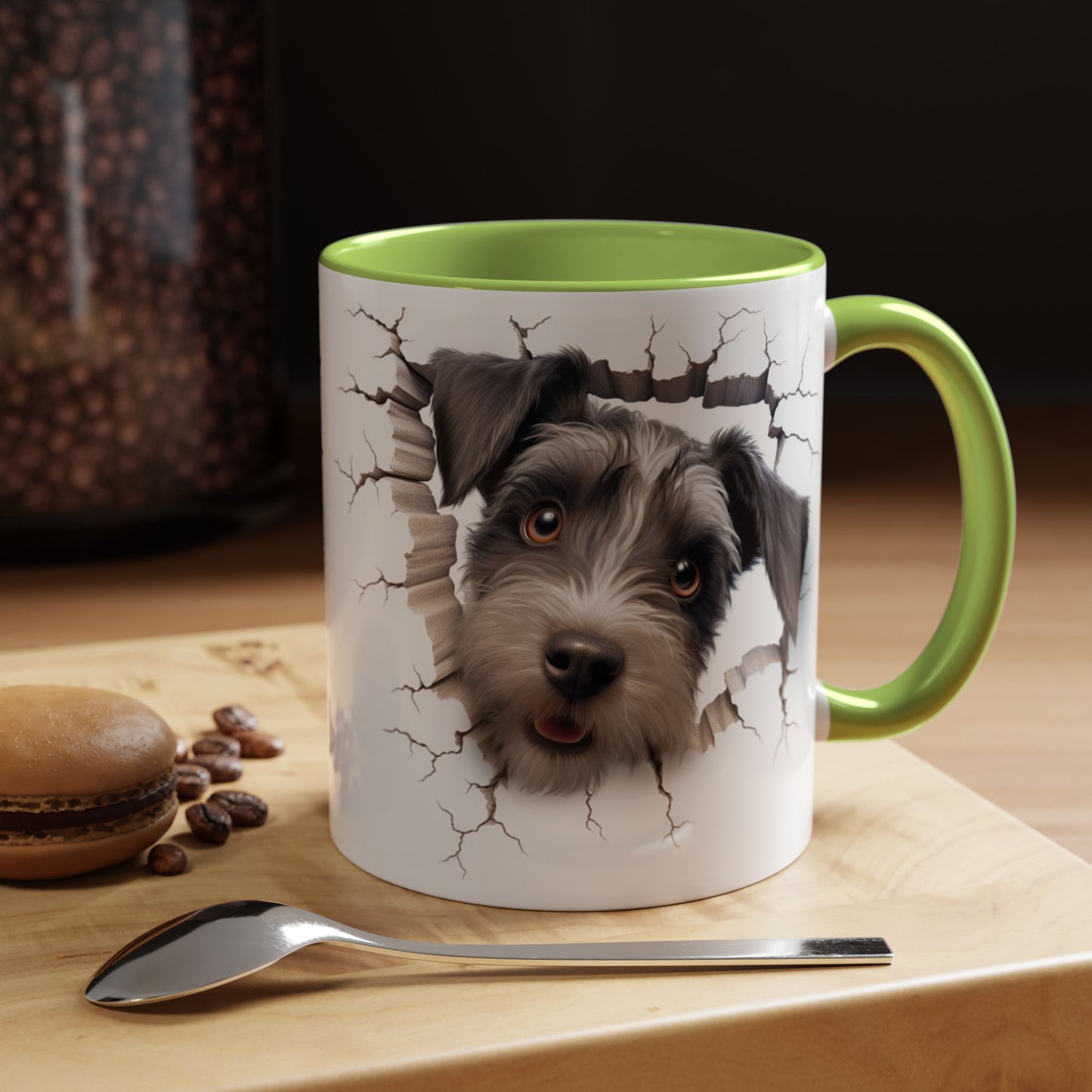 Schnauzer Peekaboo Accent Coffee Mug – Cute Dog Face 11/15oz