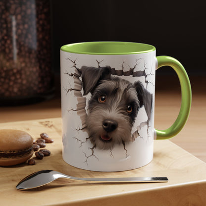 Schnauzer Peekaboo Accent Coffee Mug – Cute Dog Face 11/15oz