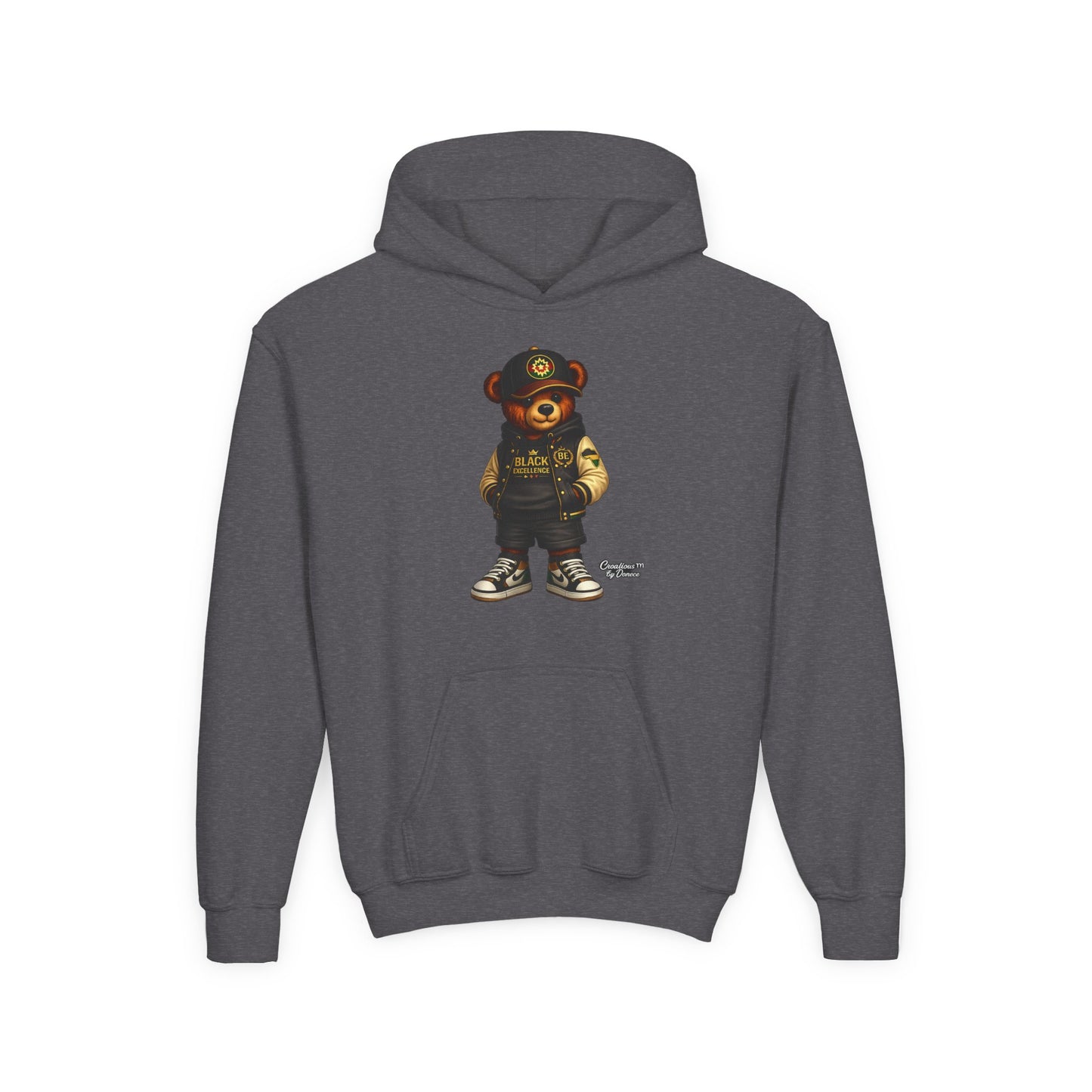 Youth Teddy Bear Hoodie — Cool Streetwear Bear Graphic Sweatshirt