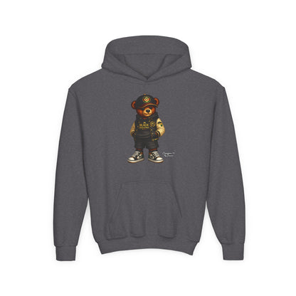 Youth Teddy Bear Hoodie — Cool Streetwear Bear Graphic Sweatshirt