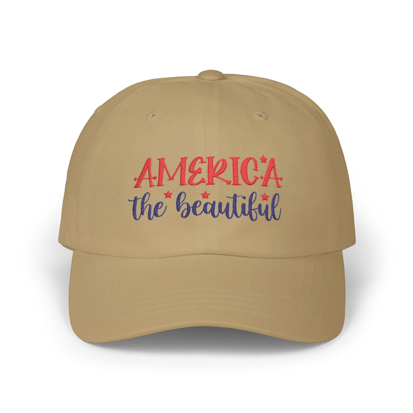 America the Beautiful Dad Cap — Patriotic Embroidered Baseball Hat