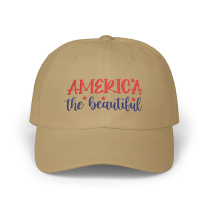 America the Beautiful Dad Cap — Patriotic Embroidered Baseball Hat