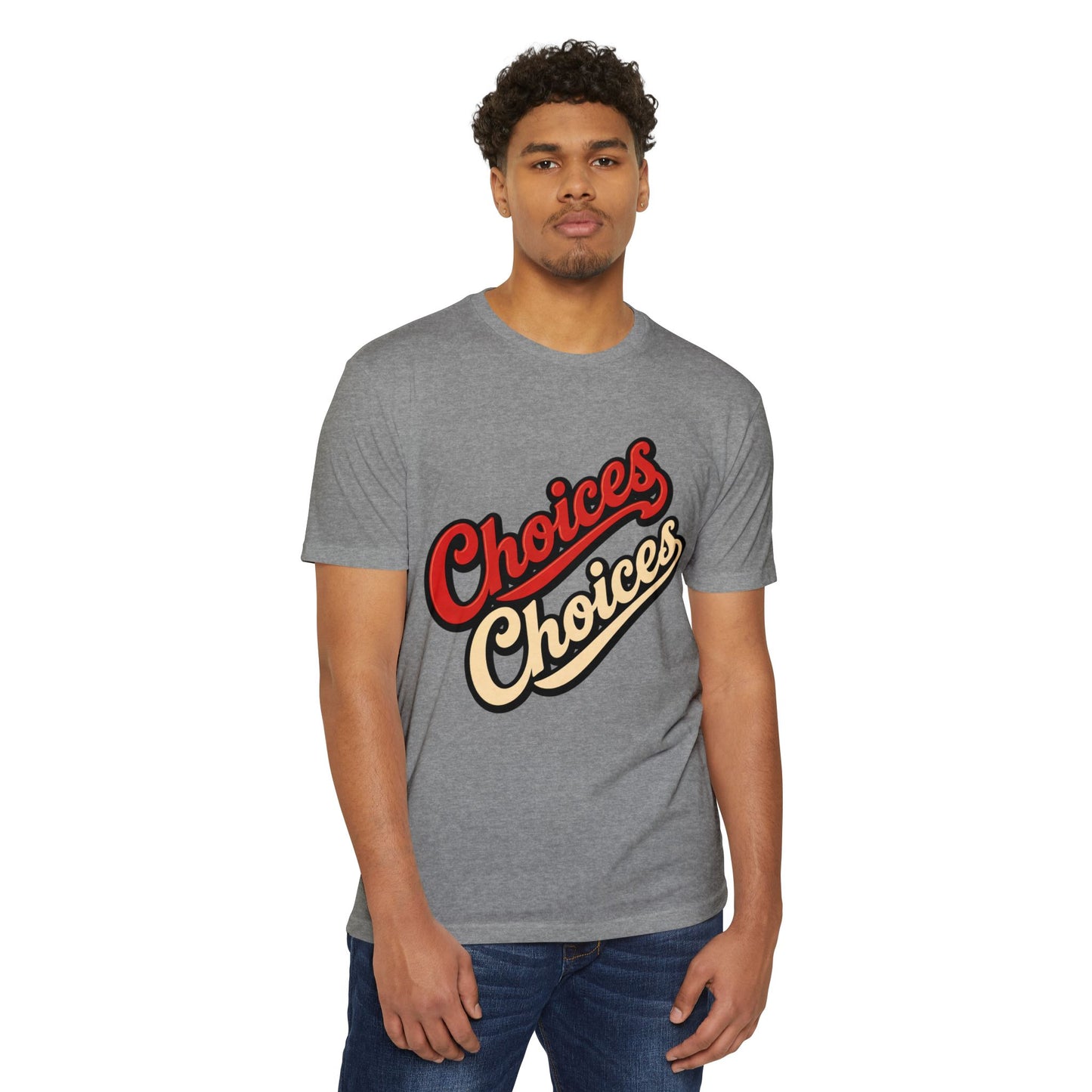 Choices Script T-Shirt — Retro Double-Word Graphic Tee