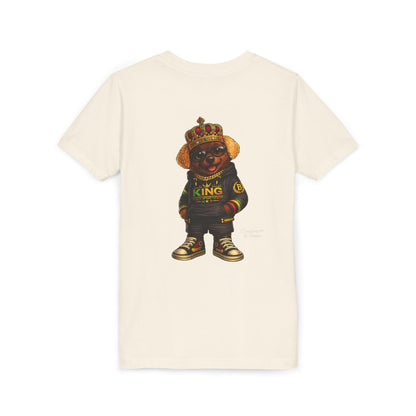 Youth Tee — 'Lil King' Crowned Bear Graphic Shirt