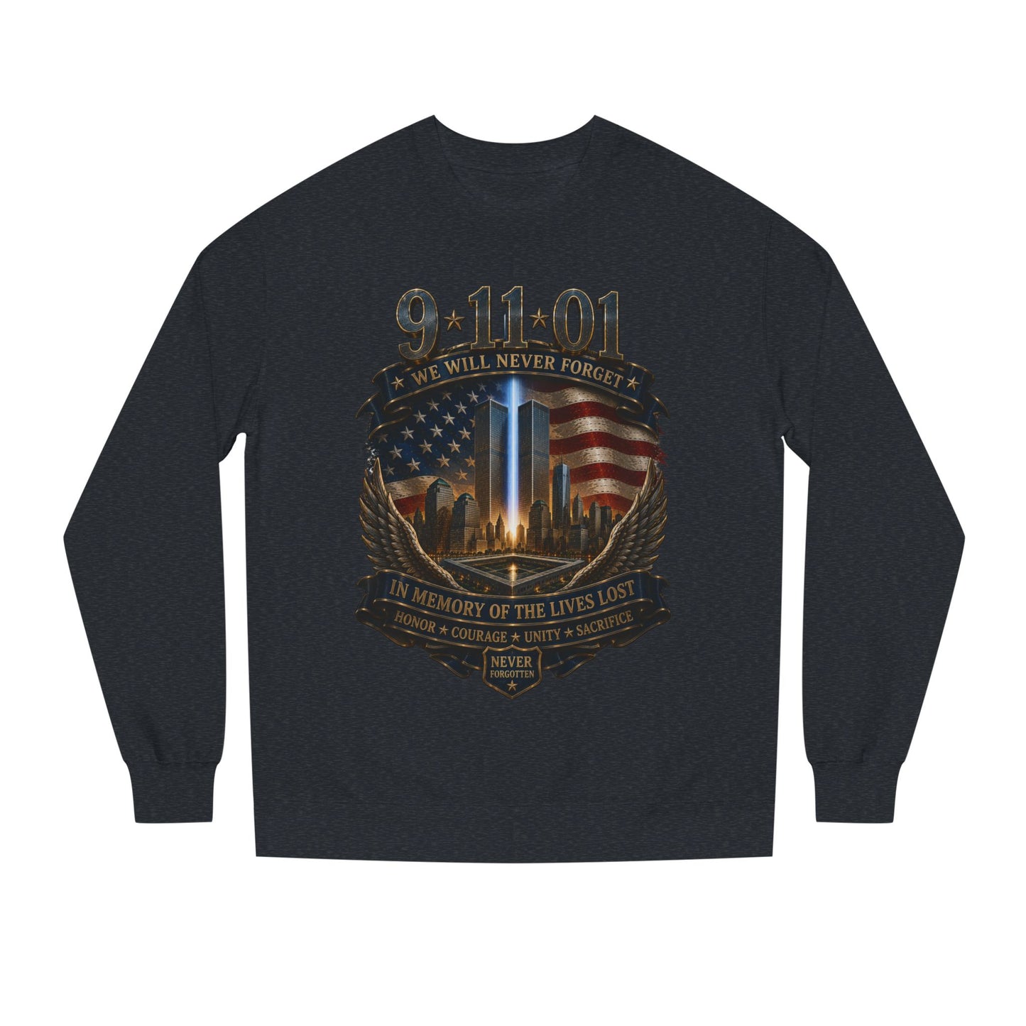 9/11 Never Forget Memorial Sweatshirt – In Memory of the Lives Lost