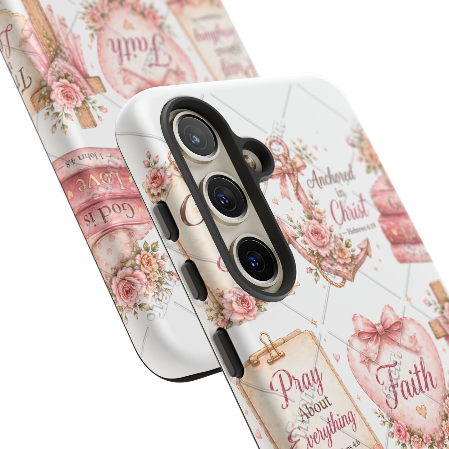 Faith Floral Phone Case – Christian Inspirational Scripture iPhone Cover (Choose Joy, Pray, Faith)