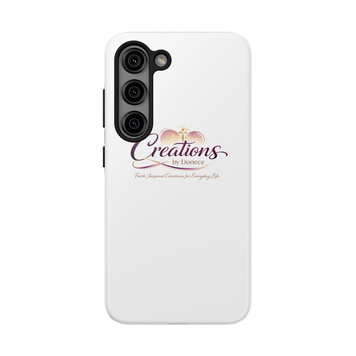 Creations by Donece Soft-Touch Tough Phone Case — Faith-Inspired Logo Protective Cover
