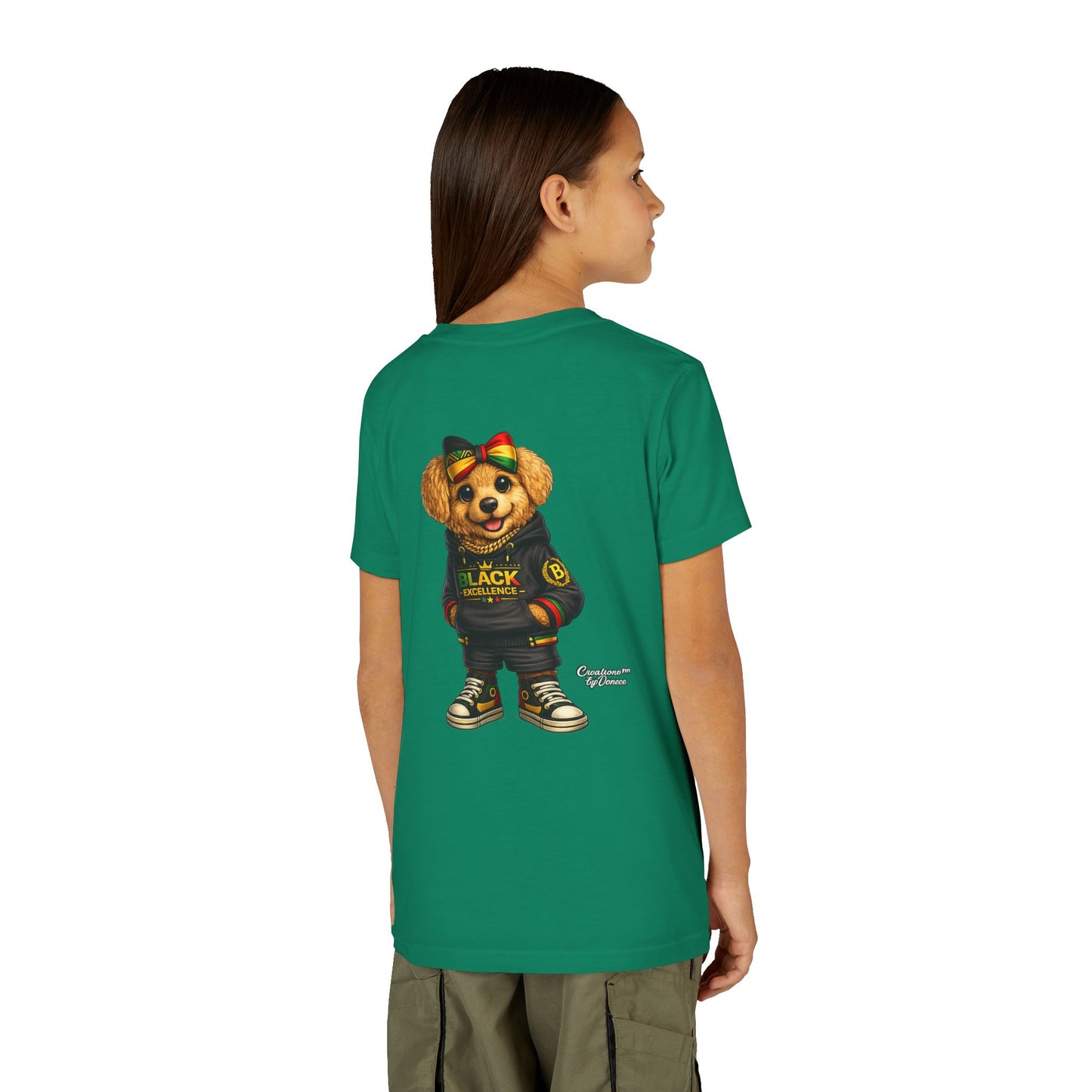 Youth Tee — Rasta Teddy "Black Excellence" Graphic Shirt