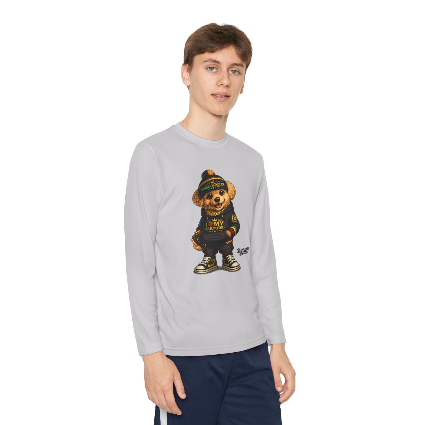 Youth Long Sleeve Tee — Streetwear Teddy Bear Graphic