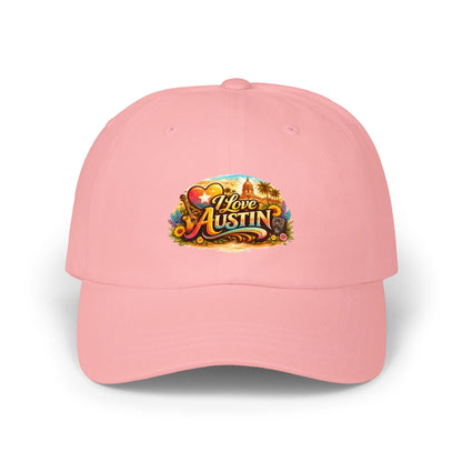 I Love Austin Dad Cap — Floral Heart City Pride Baseball Hat