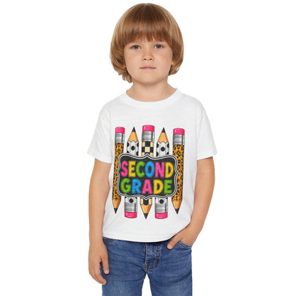 Second Grade Toddler T-Shirt — Colorful Pencils Back-to-School Tee