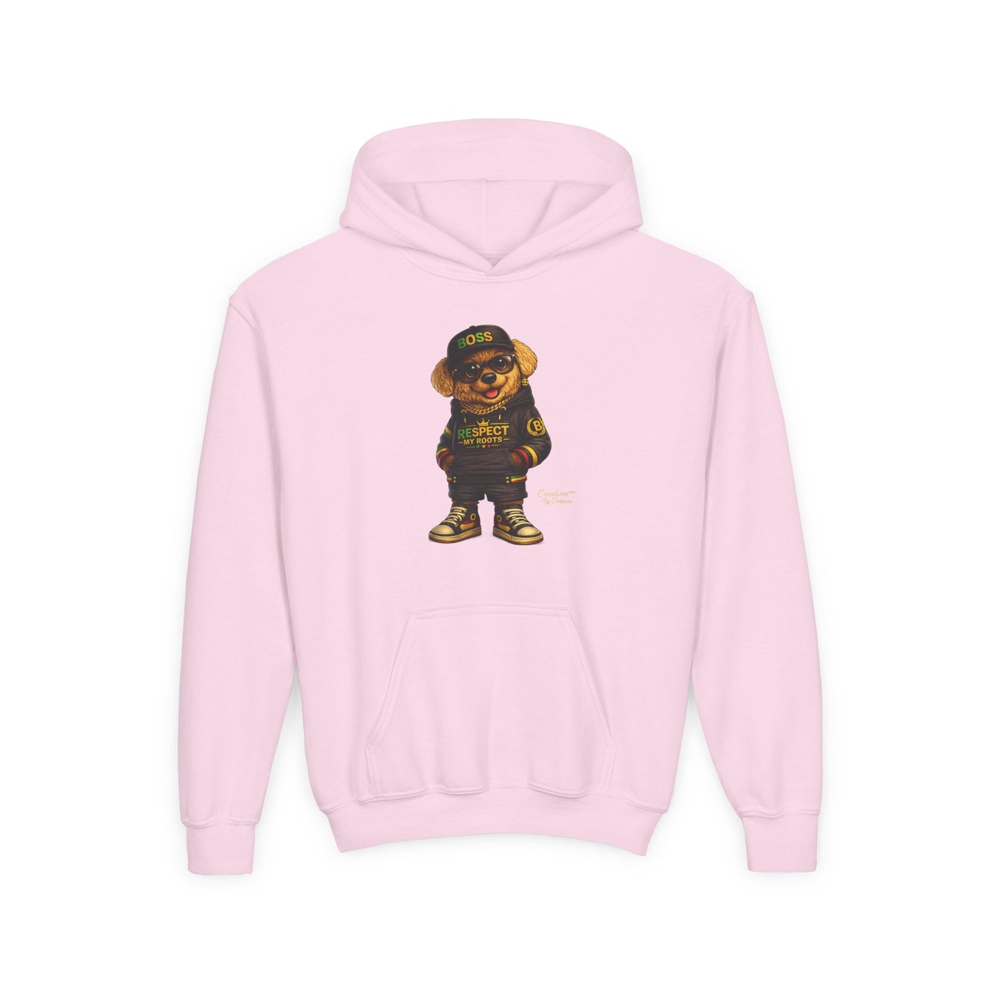 Youth Hoodie — Cool Bear 'Boss' Streetwear Design