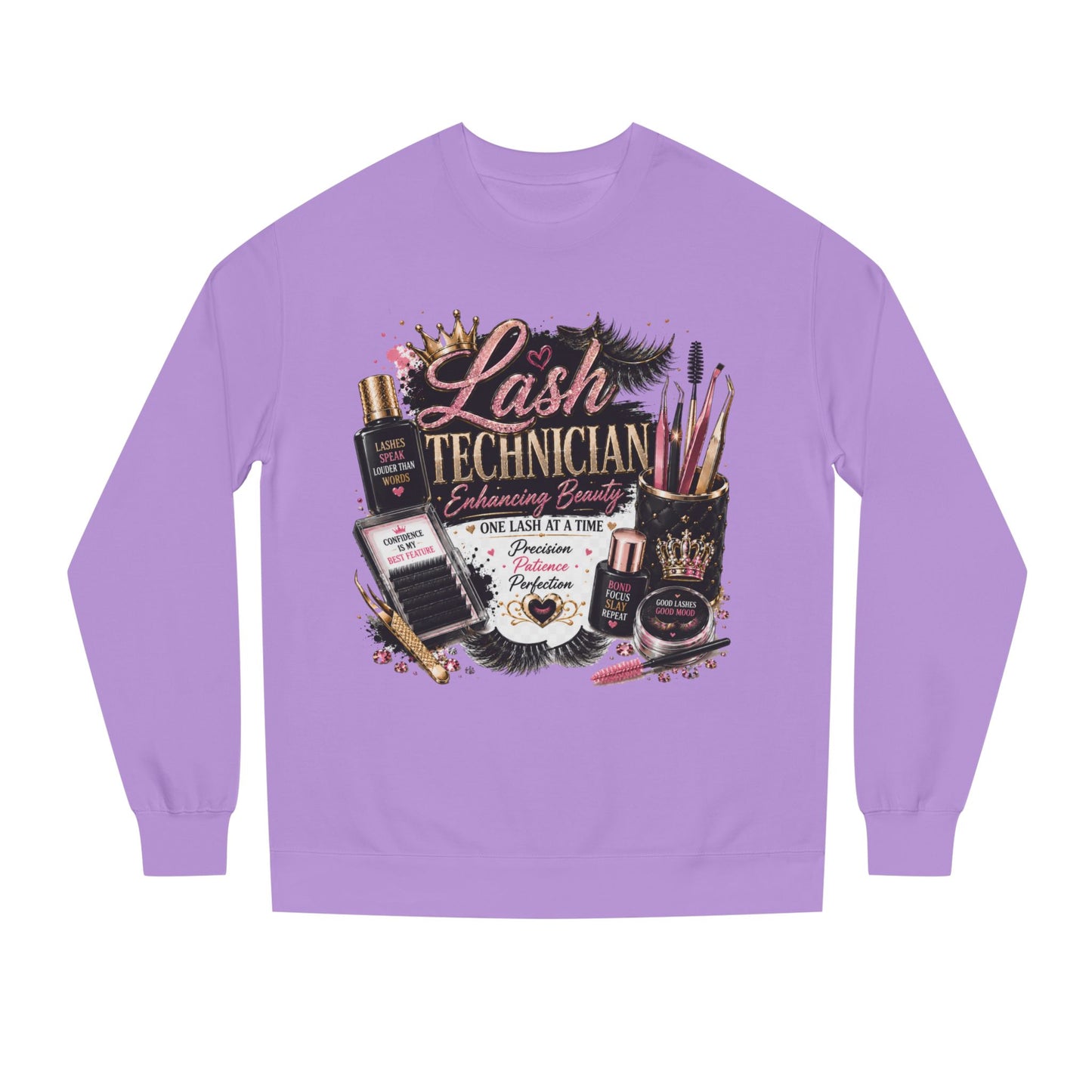 Lash Technician Crewneck Sweatshirt – Beauty Tools Graphic