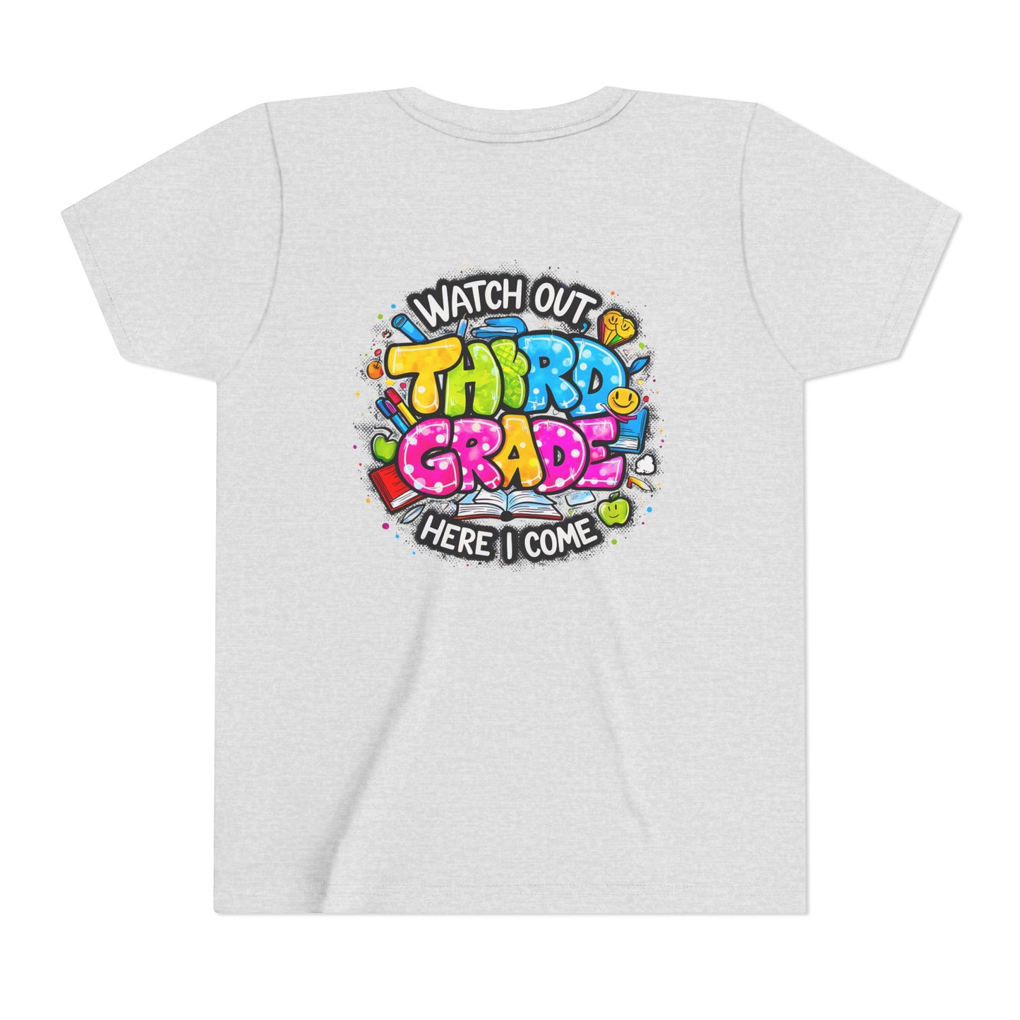 Third Grade Kids T‑Shirt — "Watch Out Third Grade Here I Come" Back-to-School Tee