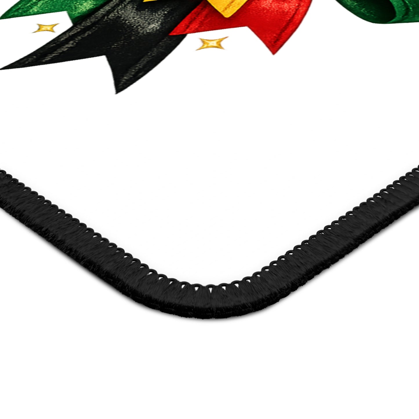 Juneteenth Decorative Gaming Mouse Pad — Red, Green & Gold Celebration Bow Design