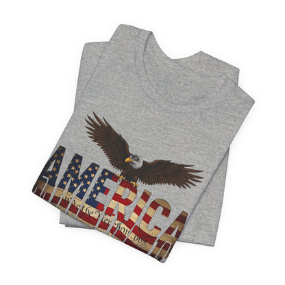 America Eagle Flag Graphic T‑Shirt — Patriotic USA Tee for 4th of July