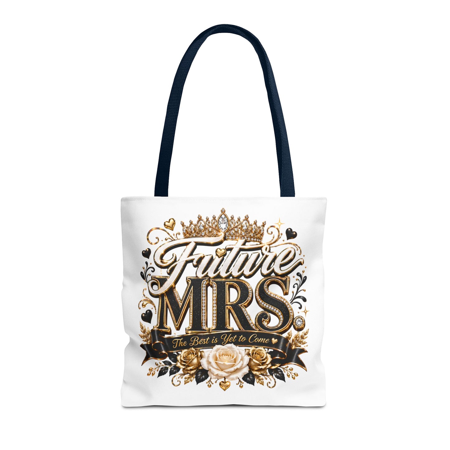 Future Mrs. Tote Bag — Bridal Bachelorette Gift Bag with Gold Crown Design