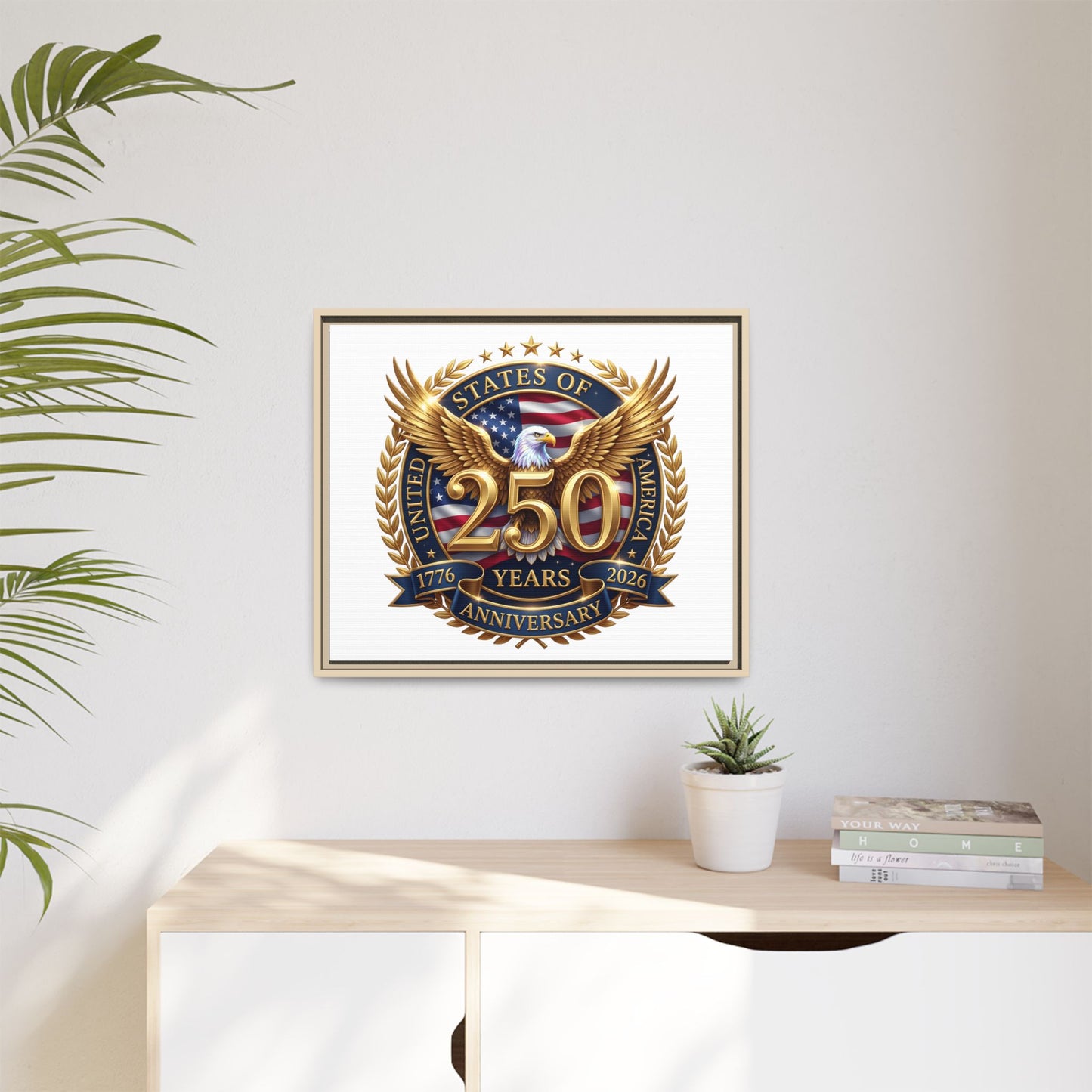 250th United States Anniversary Framed Canvas Print