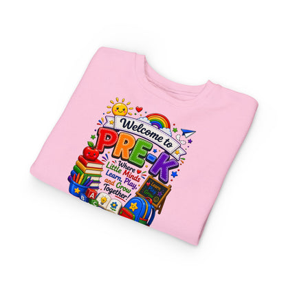 Welcome to Pre-K Toddler Sweatshirt – Colorful Back-to-School Pre-K Kids Crewneck