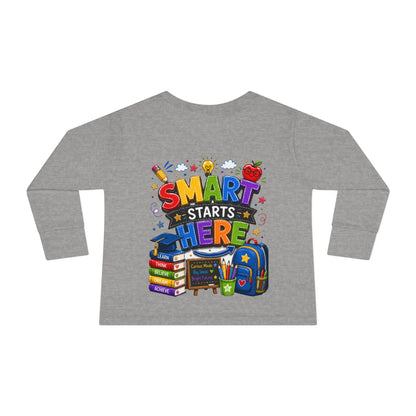 Smart Starts Here Toddler Long Sleeve Tee — Back-to-School Kids Shirt