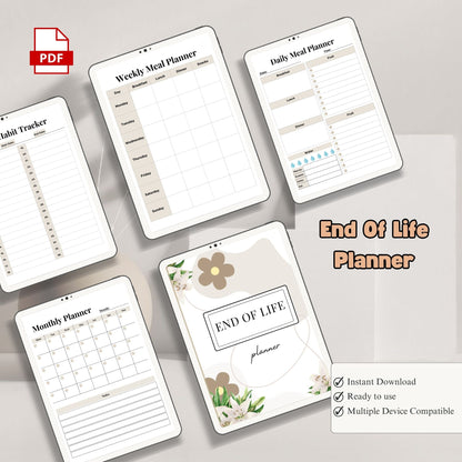 End of Life Planner Printable | Estate Planning Organizer | Important Information Binder | Final Wishes Planner PDF