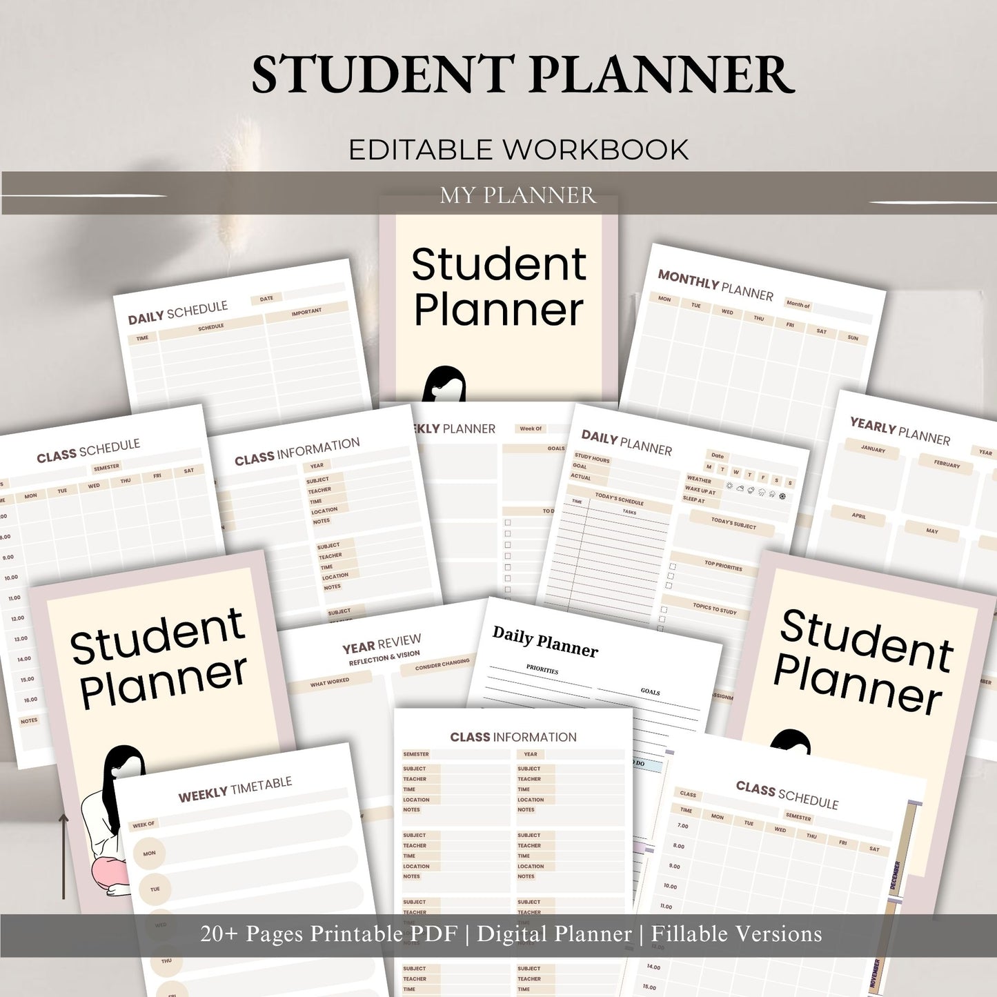 Student Planner | Academic Success Organizer | Study Schedule & Assignment Tracker | School Productivity Planner PDF