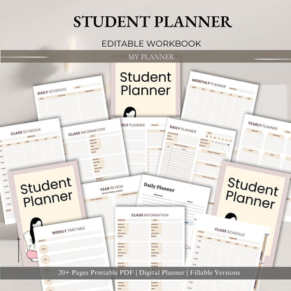 Student Planner | Academic Success Organizer | Study Schedule & Assignment Tracker | School Productivity Planner PDF