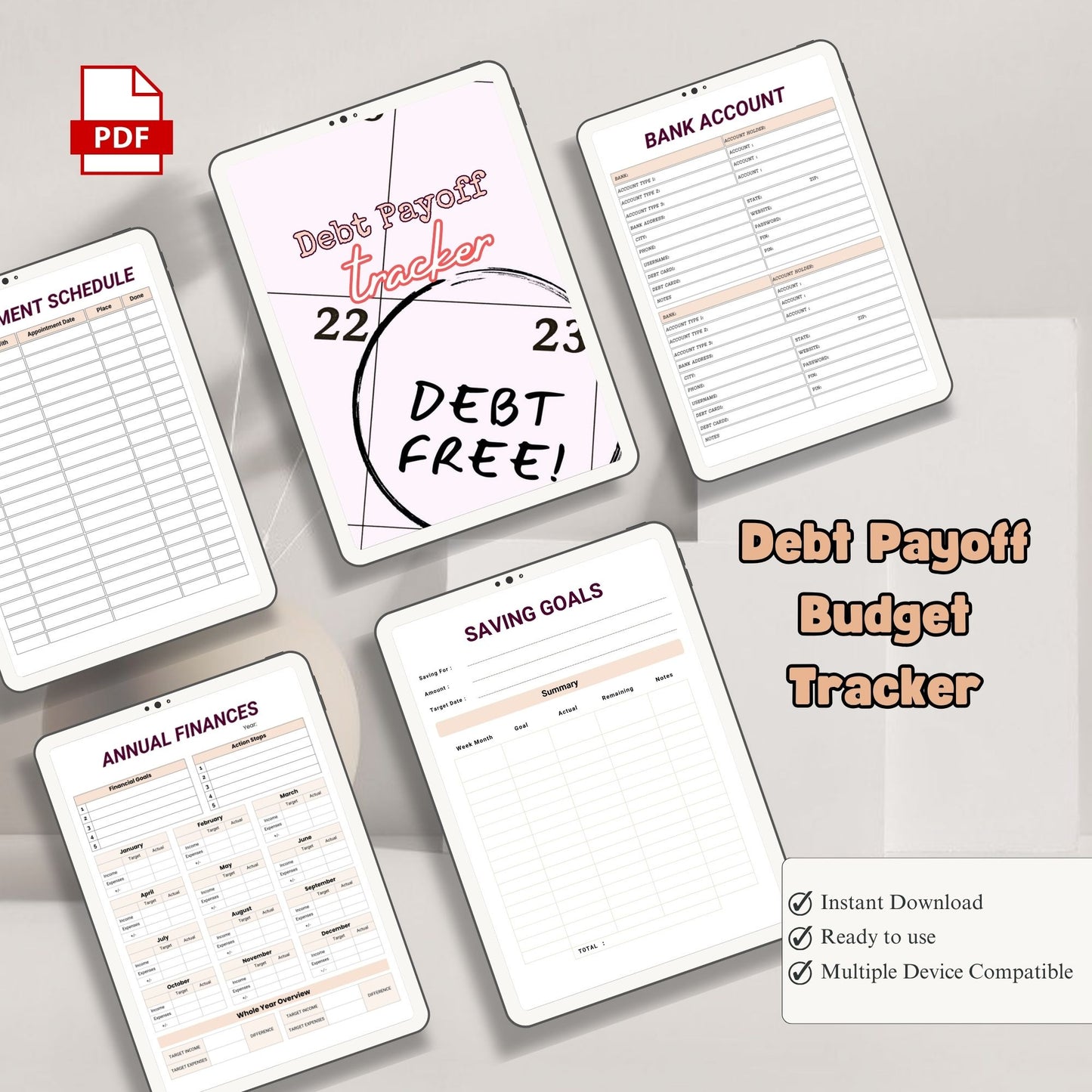 Debt Payoff Tracker Printable | Budget Debt Planner | Debt Snowball Tracker | Financial Tracker | Debt Free Planner PDF
