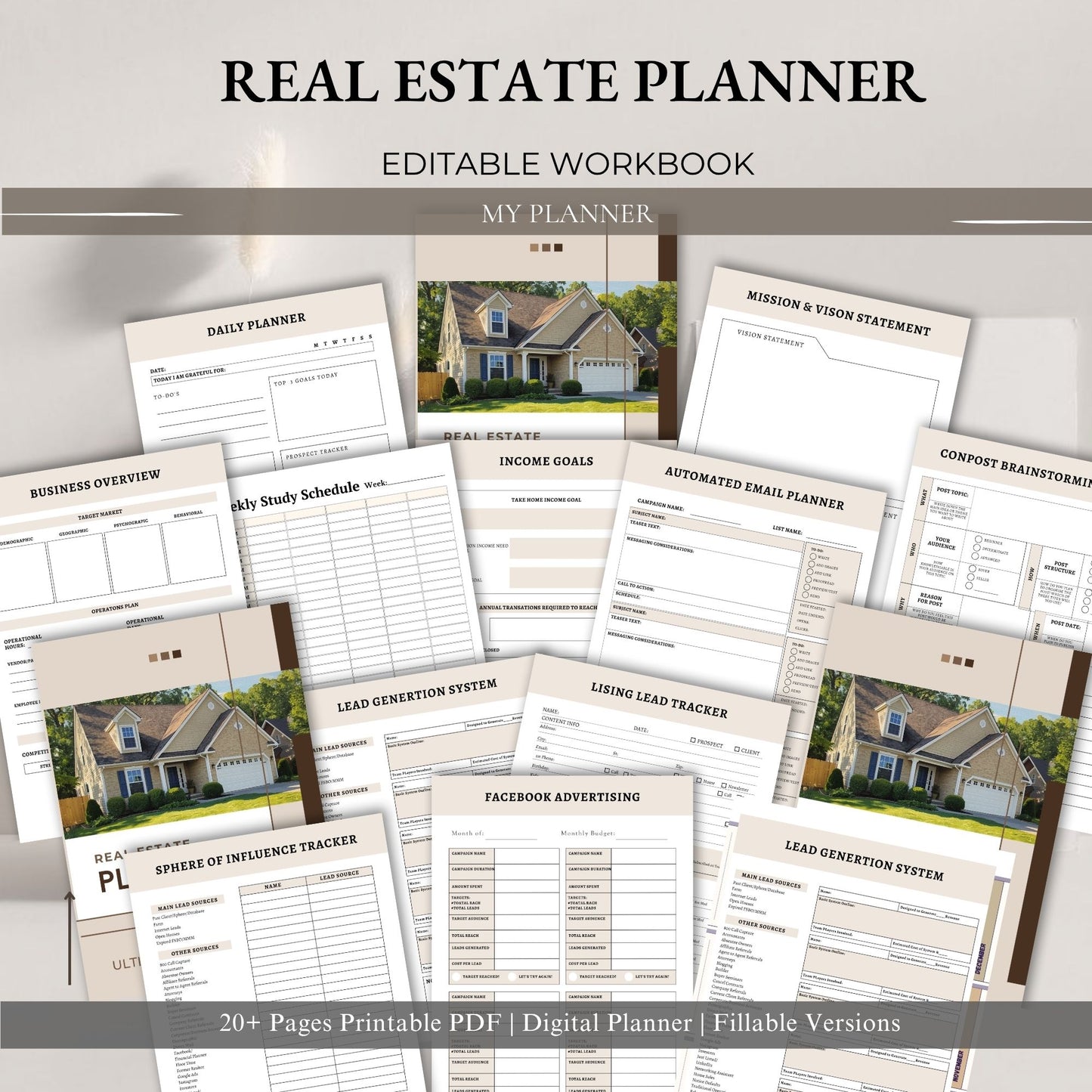 Real Estate Planner | Realtor Business Planner | Property & Client Tracker | Real Estate Agent Organizer