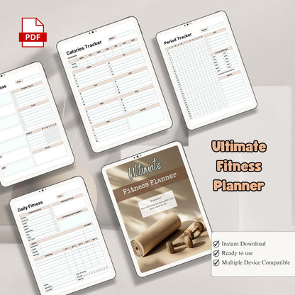 Ultimate Fitness Planner Printable | Workout Planner | Gym Tracker | Fitness Log | Health & Workout Planner PDF