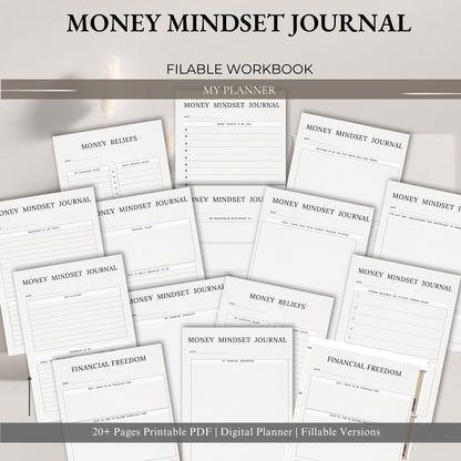Money Mindset Journal Printable | Financial Growth, Abundance & Wealth Thinking Workbook