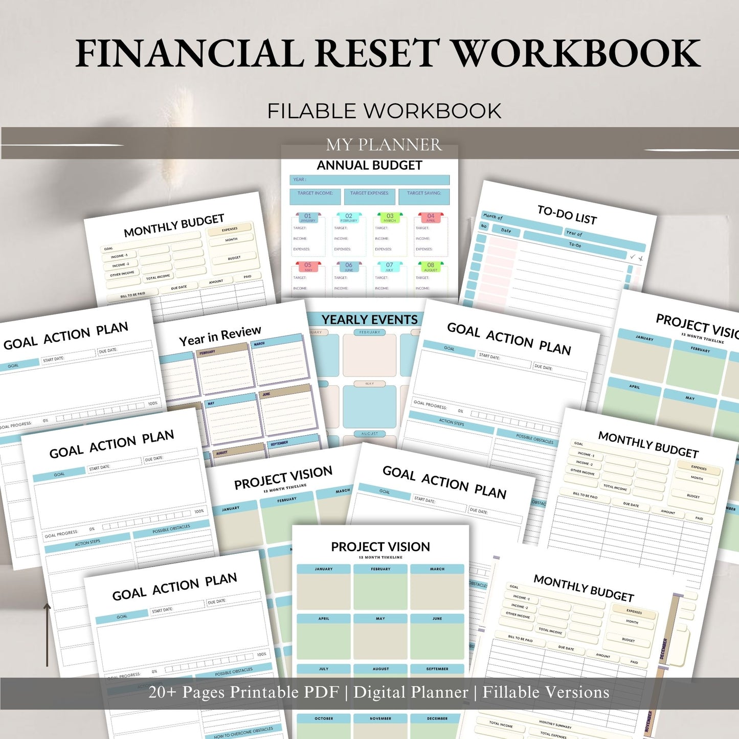 Financial Reset Workbook Printable | Budget Recovery & Money Mindset Transformation Planner