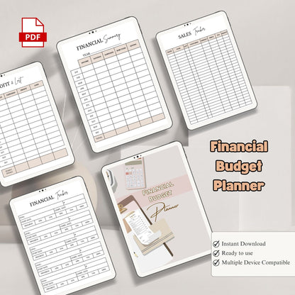 Financial Budget Planner Printable | Money Management Planner | Expense and Savings Tracker | Personal Finance Organizer PDF