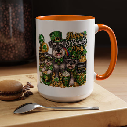 St. Patrick’s Day Dog Coffee Mug — Happy St. Patrick’s Day Accent Mug (11/15oz)
